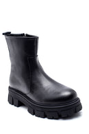 Women's Leather Zippered High Heel Boots | Derimod