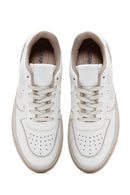 Men's Ecru Leather Sneaker | Derimod