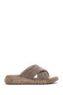 Women's Mink Suede Comfort Slippers | Derimod