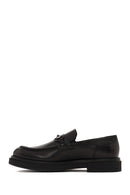 Male Black Buckled Leather Casual Loafer | Derimod