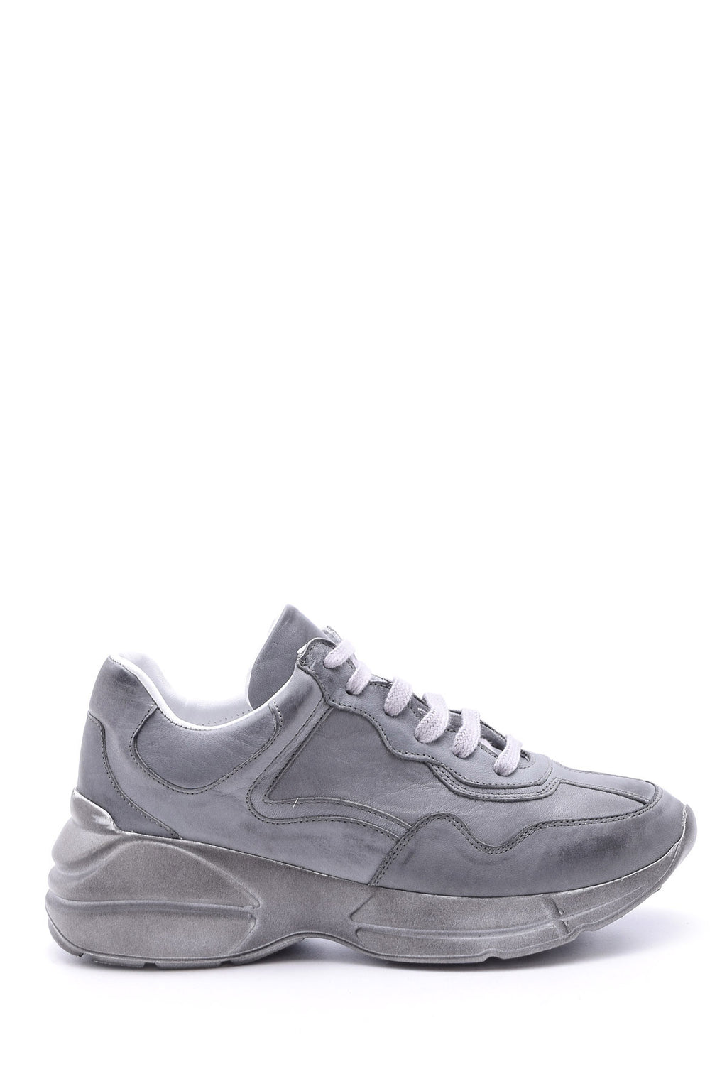 Kadın Yüksek Tabanlı Deri Sneaker