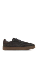 Male Anthracite Lace-up Thick-soled Suede Leather Sneaker | Derimod