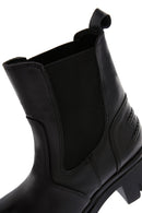 Women's Black Leather Heeled Chelsea Boots | Derimod