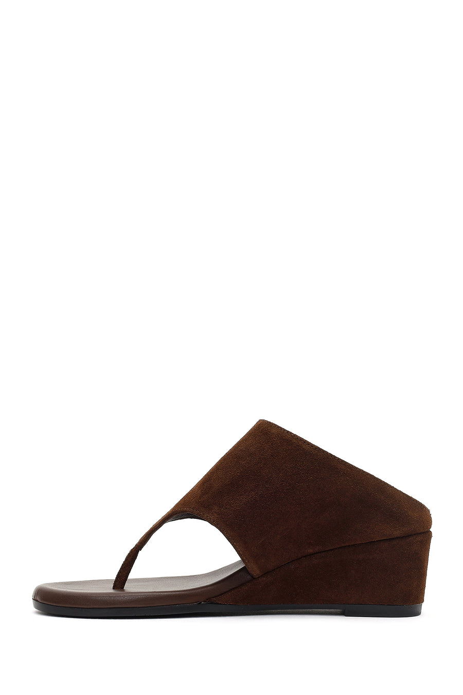 Women's Brown Platform Suede Leather Slippers
