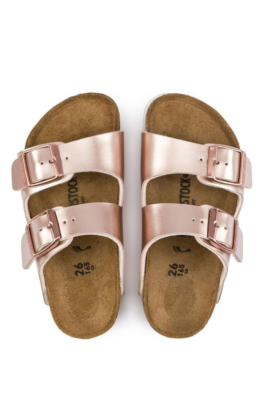 Birkenstock Women's Pink Arizona Bf Electric Metallic Double Buckle Slippers