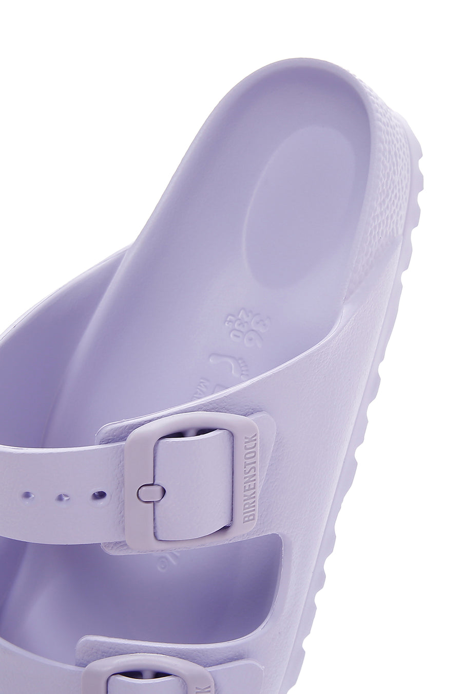 Birkenstock Women's Purple Leather Double Buckle Arizona Eva Flat Slippers