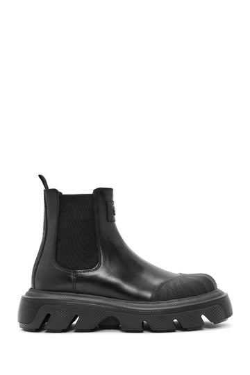 Men's Black Thick Soled Leather Chelsea Boots 24WFD650418 | Derimod