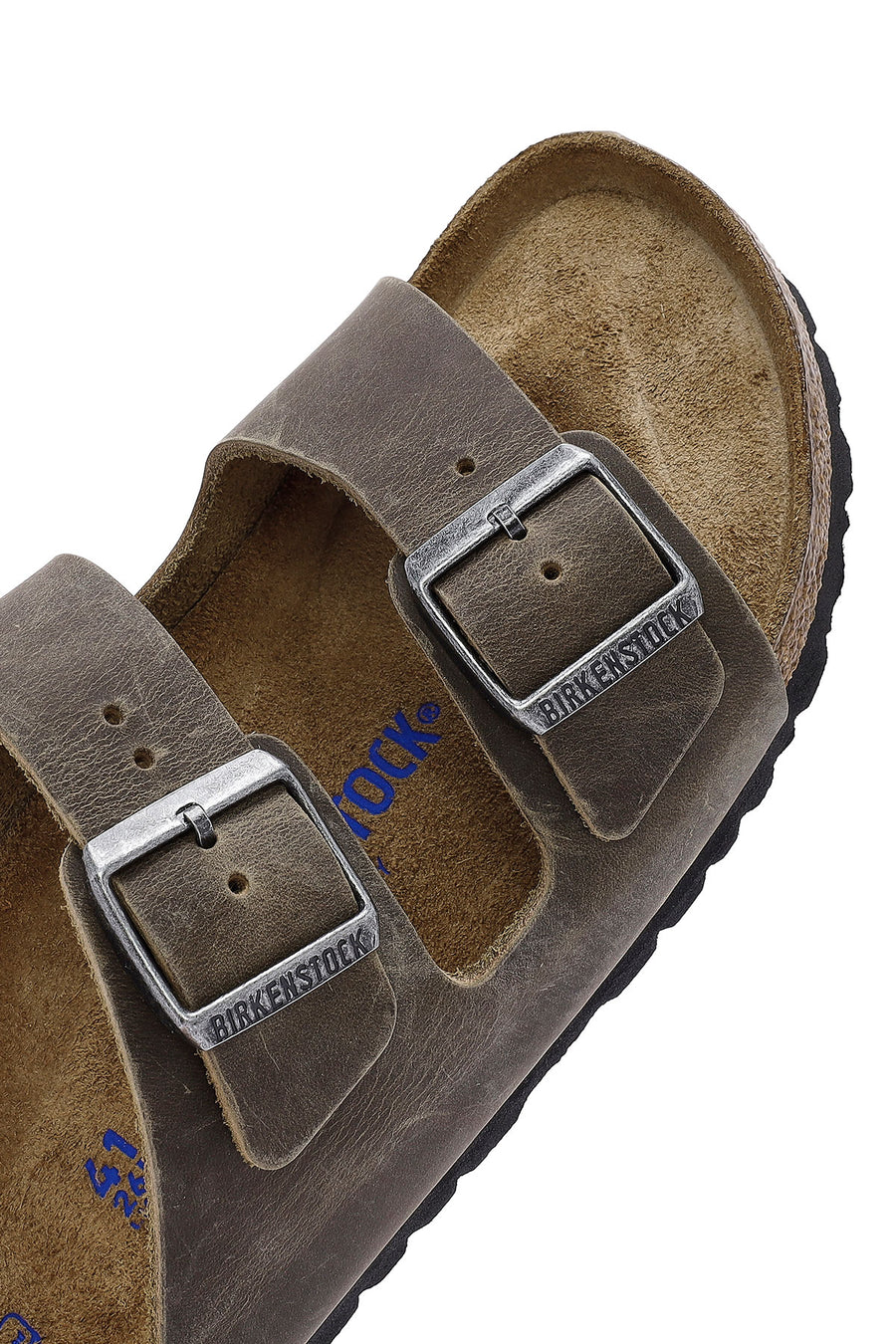 Birkenstock Men's Khaki Arizona Double Buckle Nubuck Leather Slippers