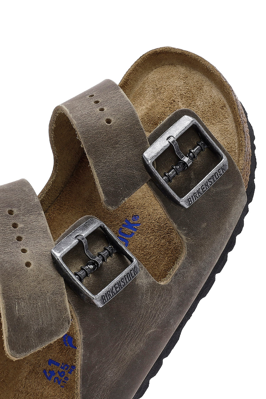 Birkenstock Men's Khaki Arizona Double Buckle Nubuck Leather Slippers