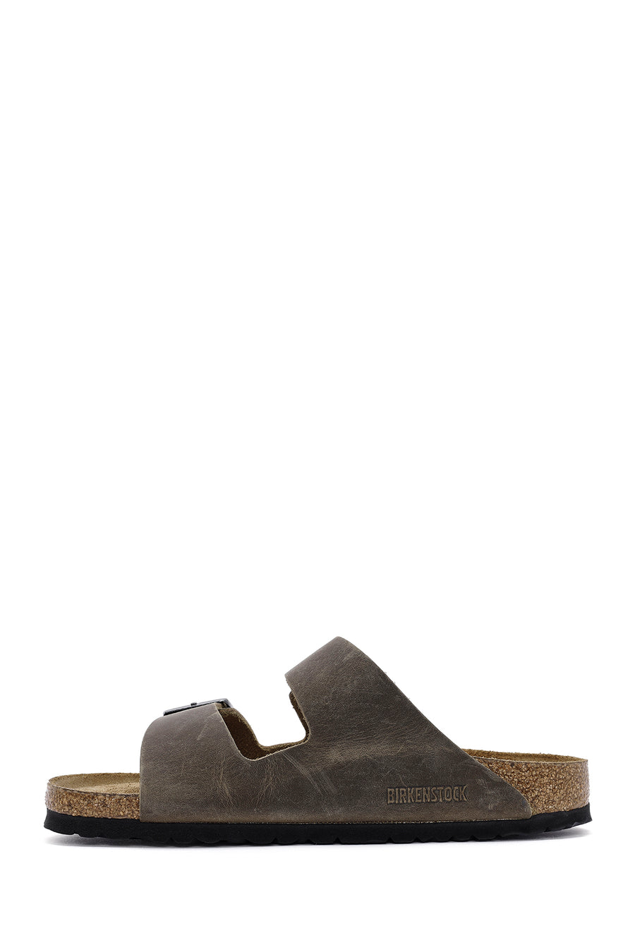 Birkenstock Men's Khaki Arizona Double Buckle Nubuck Leather Slippers