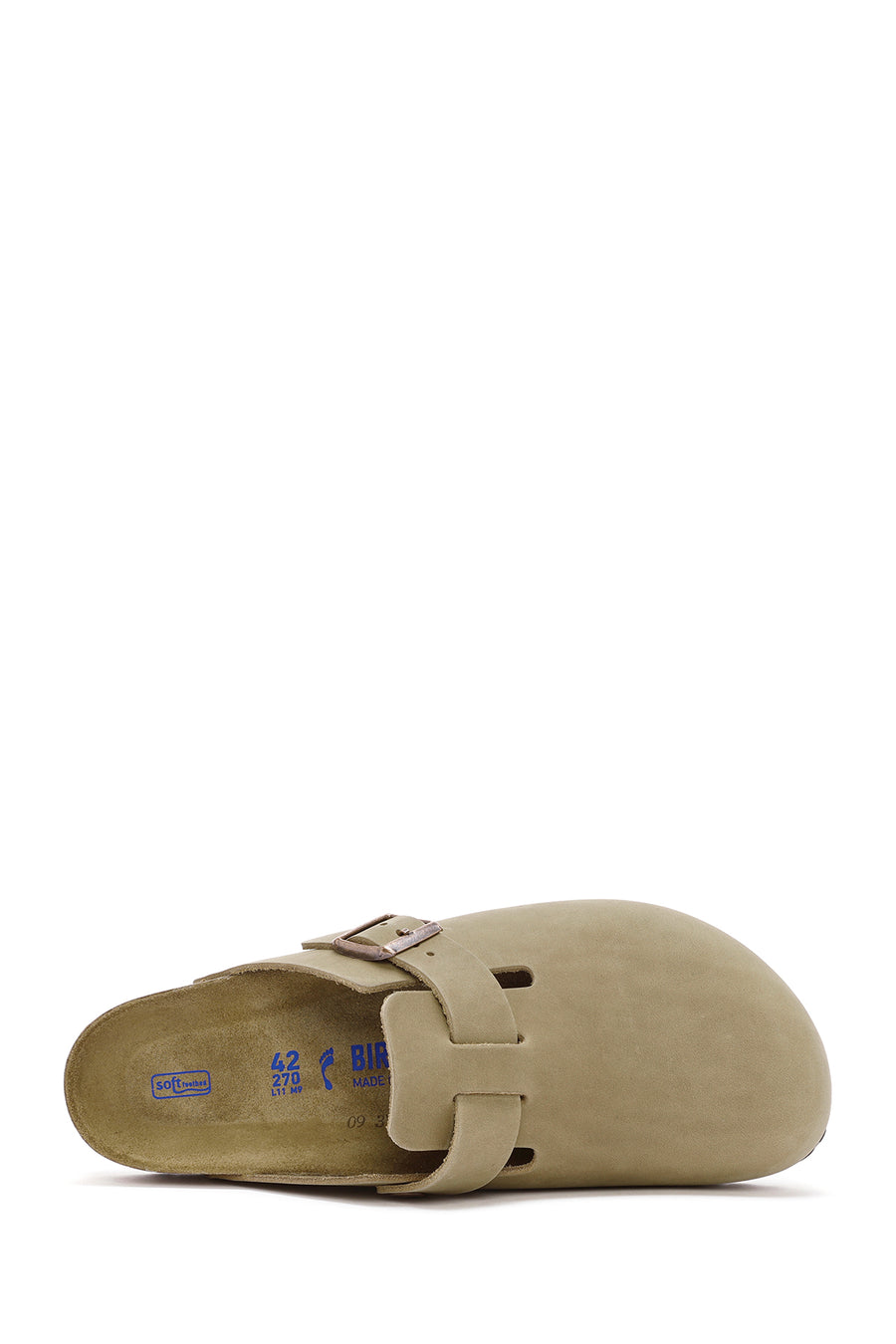 Birkenstock Men's Brown Boston Sfb Leoi Nu Closed Nubuck Leather Slippers