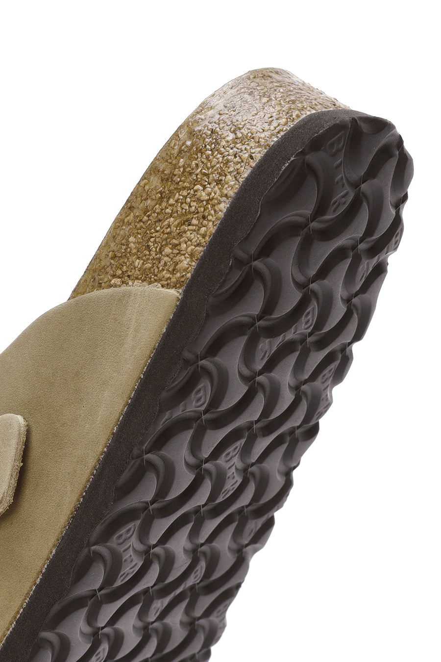 Birkenstock Men's Brown Boston Sfb Leoi Nu Closed Nubuck Leather Slippers