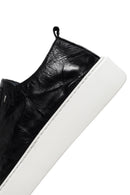 Men's Black Lace-up Thick-Sole Leather Sneaker | Derimod