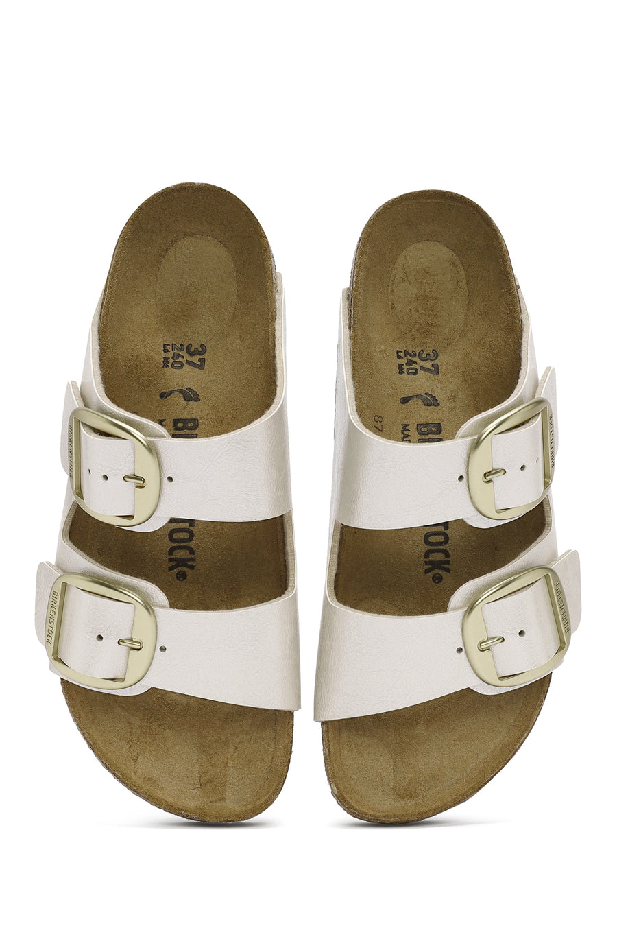Birkenstock Kadın Beyaz Arizona Big Buckle Bf Graceful Çift Bantlı Metalik Terlik