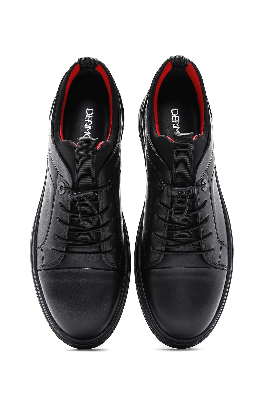 Erkek Siyah Deri Casual Sneaker