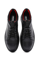 Men's Black Leather Casual Sneaker | Derimod