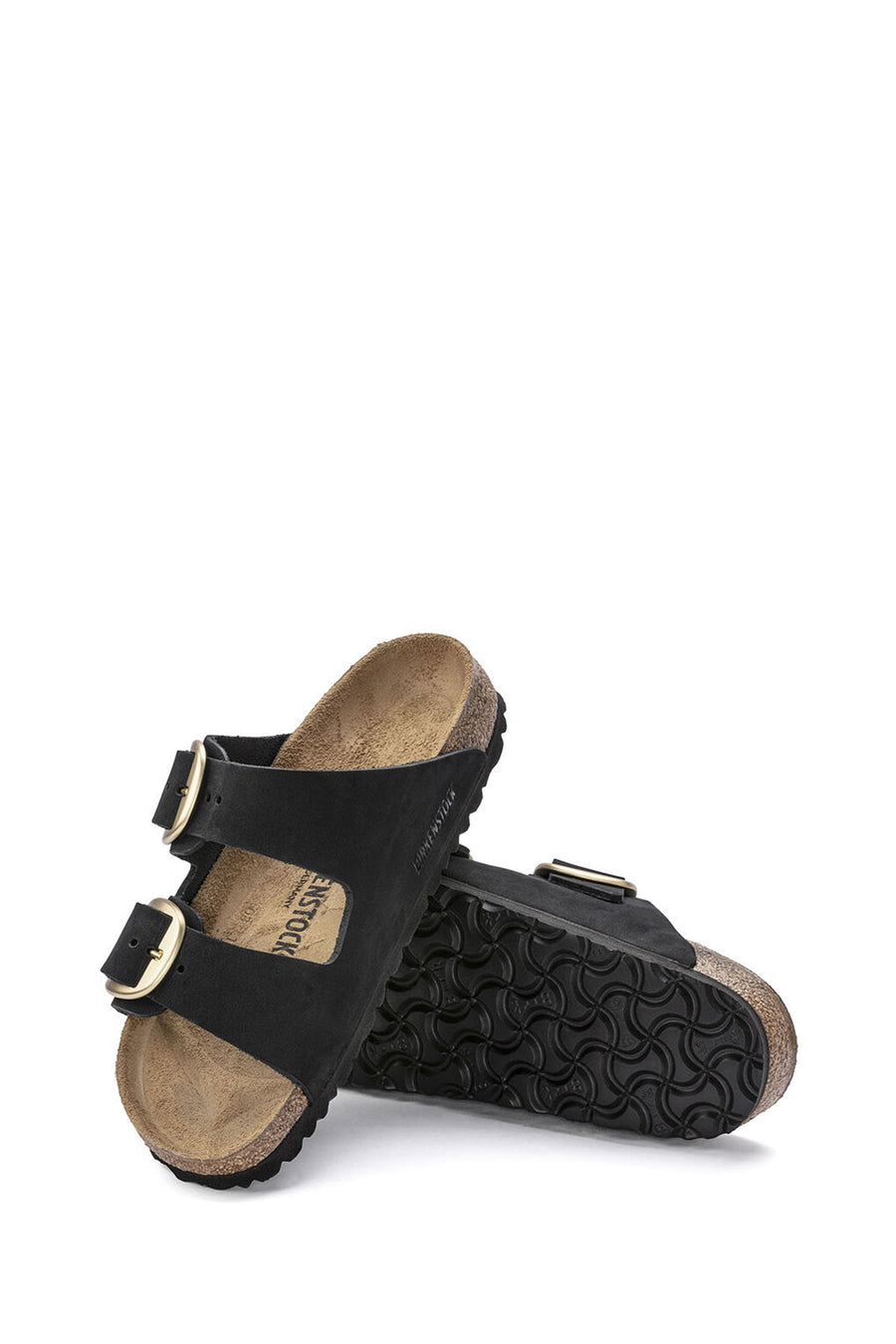 Birkenstock Women's Black Suede Leather Arizona Big Buckle Slippers