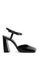 Women's Black Thick Heel Patent Leather Shoes | Derimod