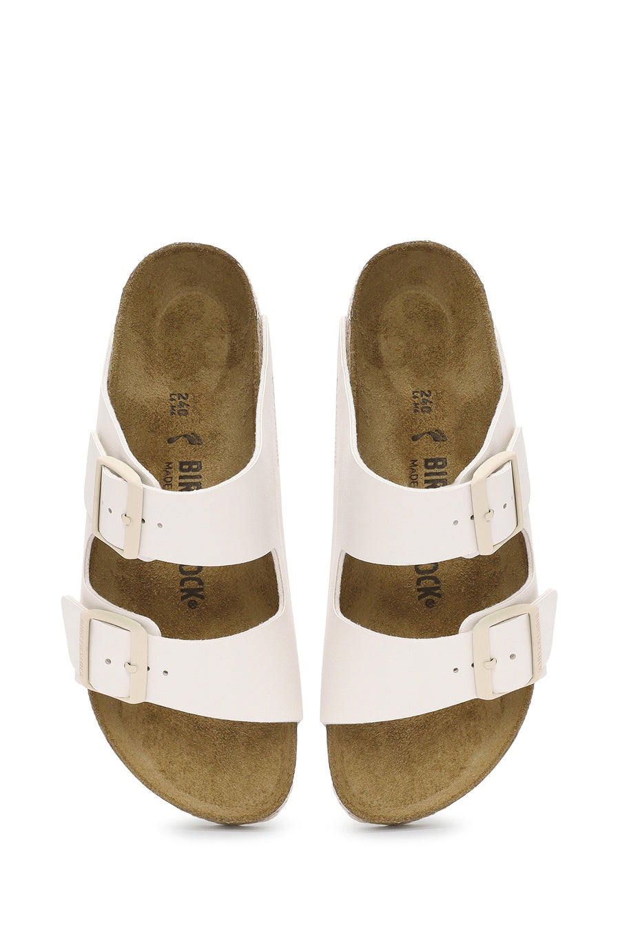 Birkenstock Women's White Arizona Bf Double-Strap Slippers