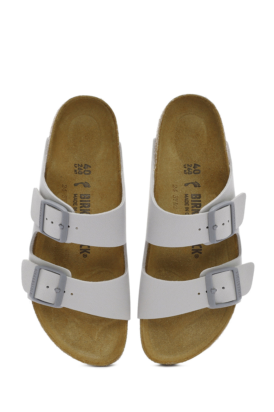 Birkenstock Men's Beige Arizona Bf Double Buckle Slippers
