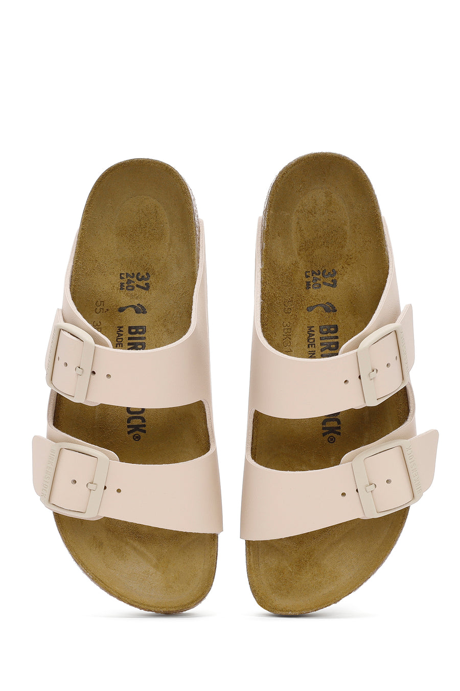 Birkenstock Women's Beige Arizona Bf Double Buckle Slippers