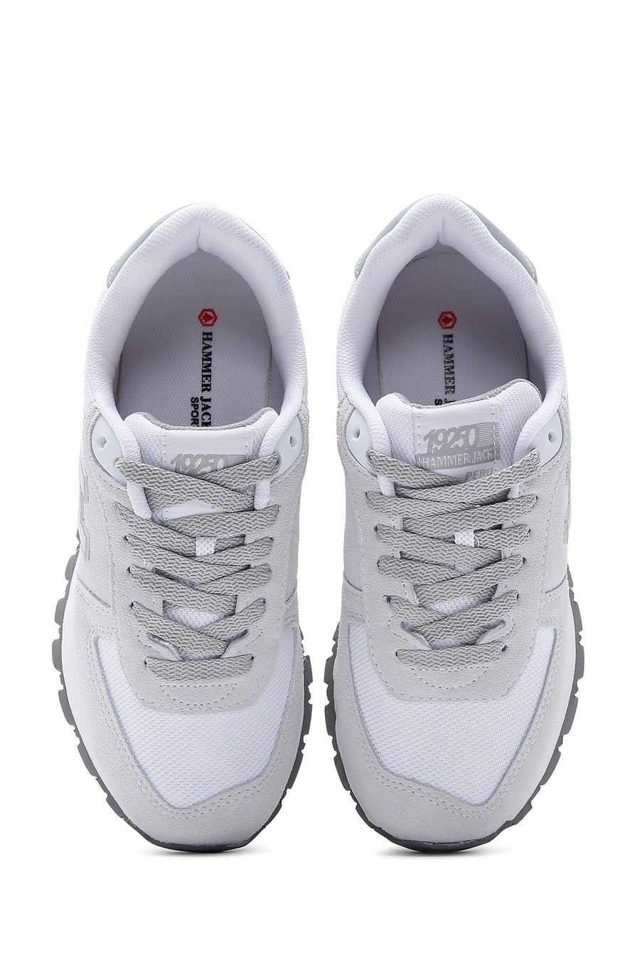 Hammer Jack Women's Grey-White Nubuck Leather Peru G Sneaker