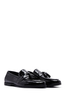 Men's Black Leather Patent Leather Classic Loafer | Derimod