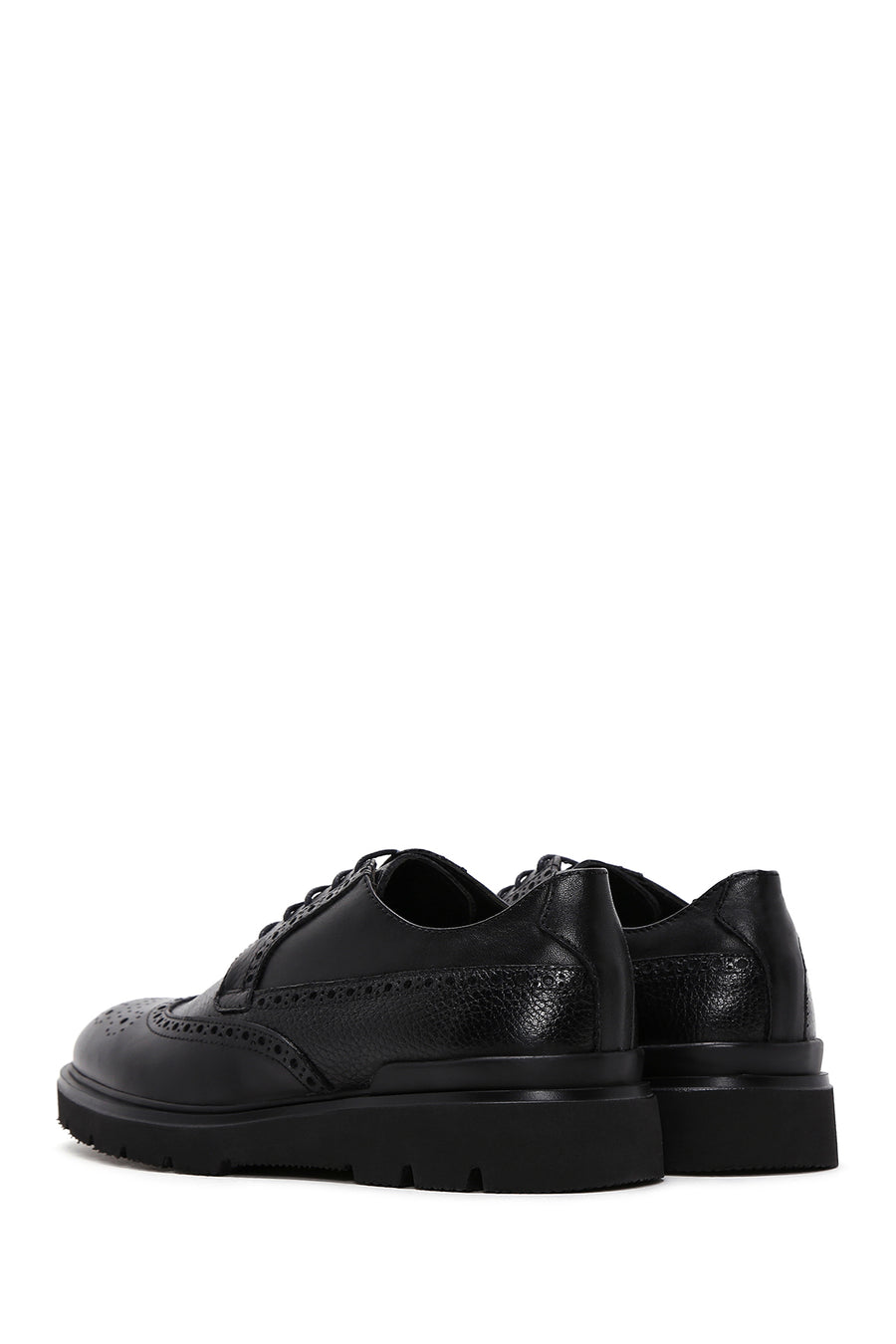 Men's Black Lace-up Leather Casual Shoes