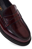 Kadın Bordo Deri Maskülen Loafer | Derimod