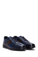 Men's Navy Blue Leather Casual Shoes | Derimod