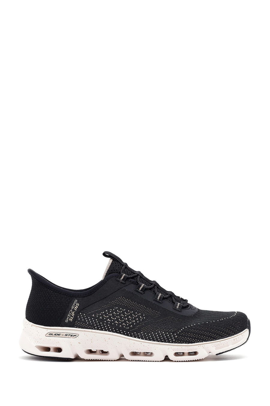 Skechers Kadın Siyah Glide Bağcıklı Kalın Tabanlı Kumaş Sneaker 104610 BKGD | Derimod