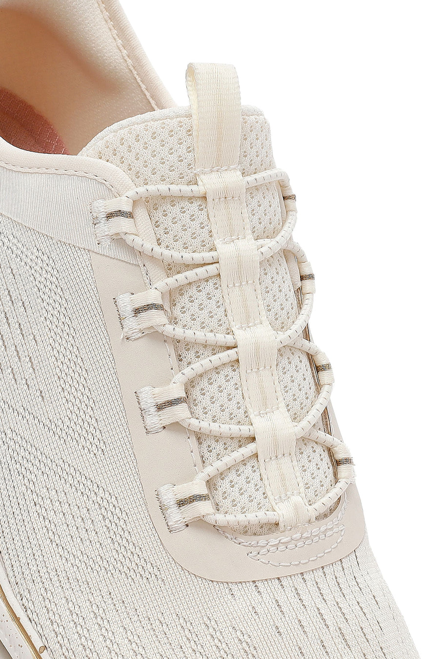 Skechers Kadın Bej Glide Step Gratify Bağcıklı Kumaş Sneaker