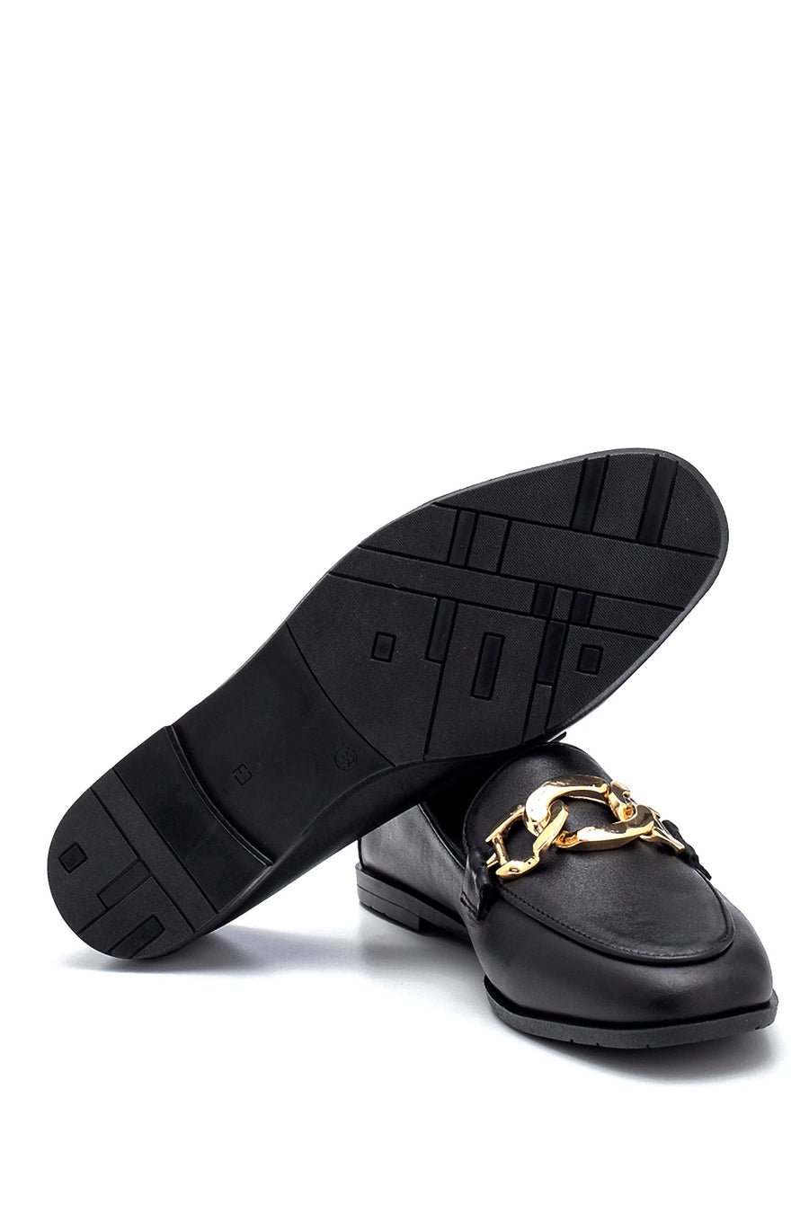Kadın Deri Zincir Detaylı Loafer
