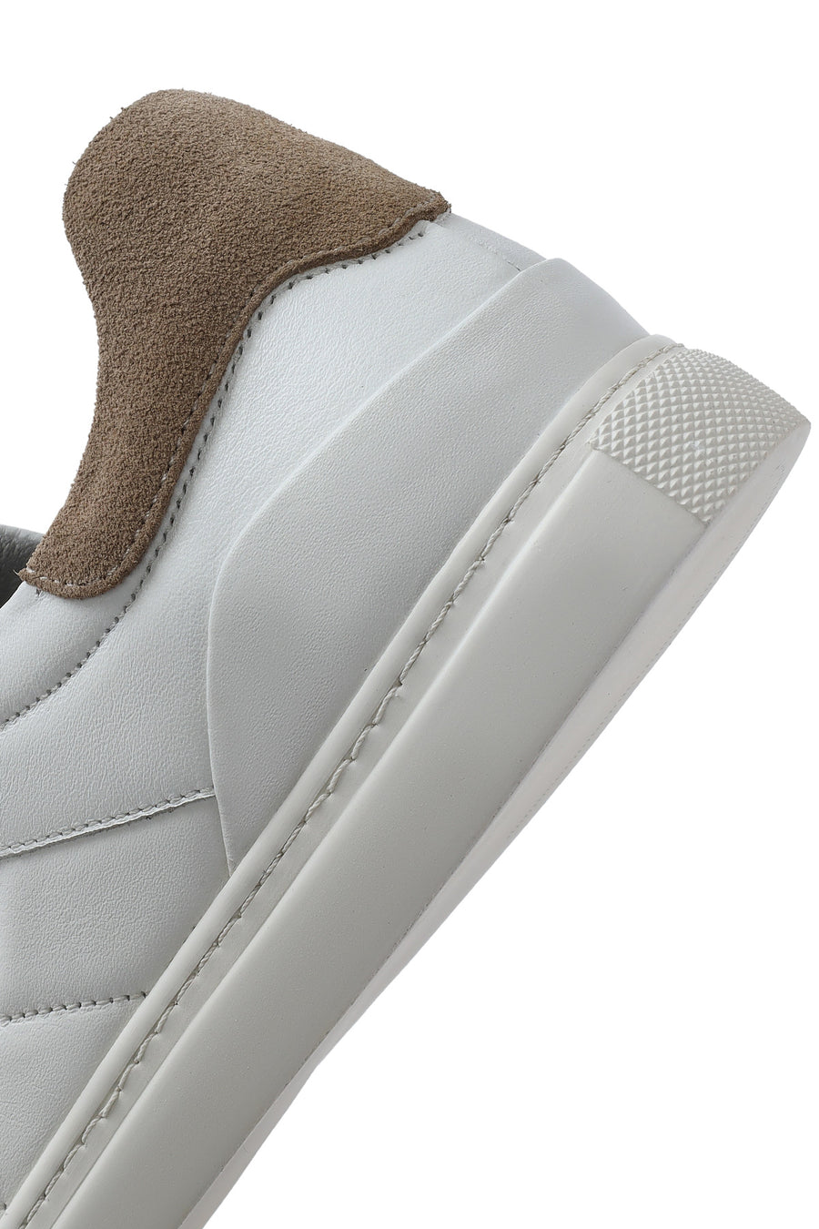 Men's White Lace-up Leather Sneaker