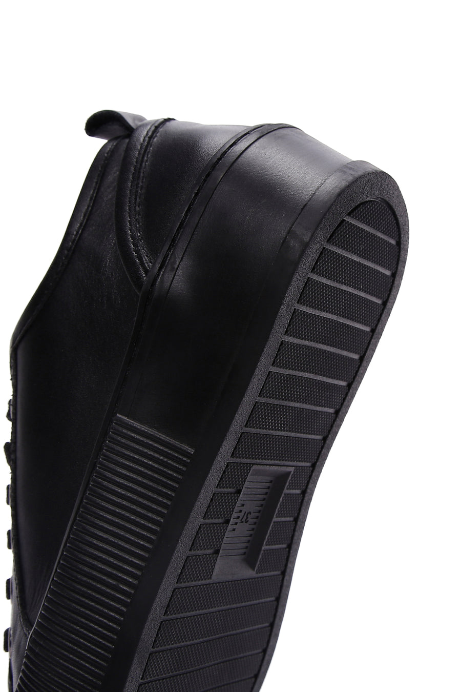 Kadın Siyah Deri Kalın Tabanlı Sneaker