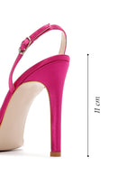 Women's Pink Stone Satin Thin Heel Sandals | Derimod