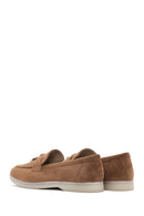 Women's Tan Tassel Suede Masculine Loafer | Derimod