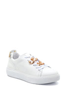 Women's White Leather Chain Sneaker | Derimod