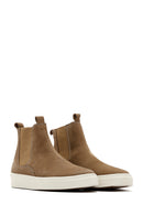 Men's Mink Nubuck Leather Chelsea Ankle Boots | Derimod