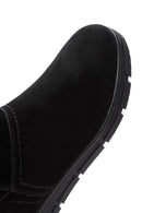 Women's Black Zippered Suede Boots | Derimod