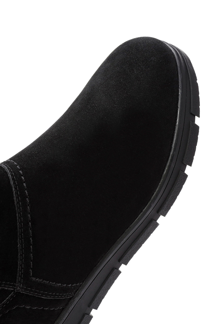 Women's Black Zippered Suede Boots