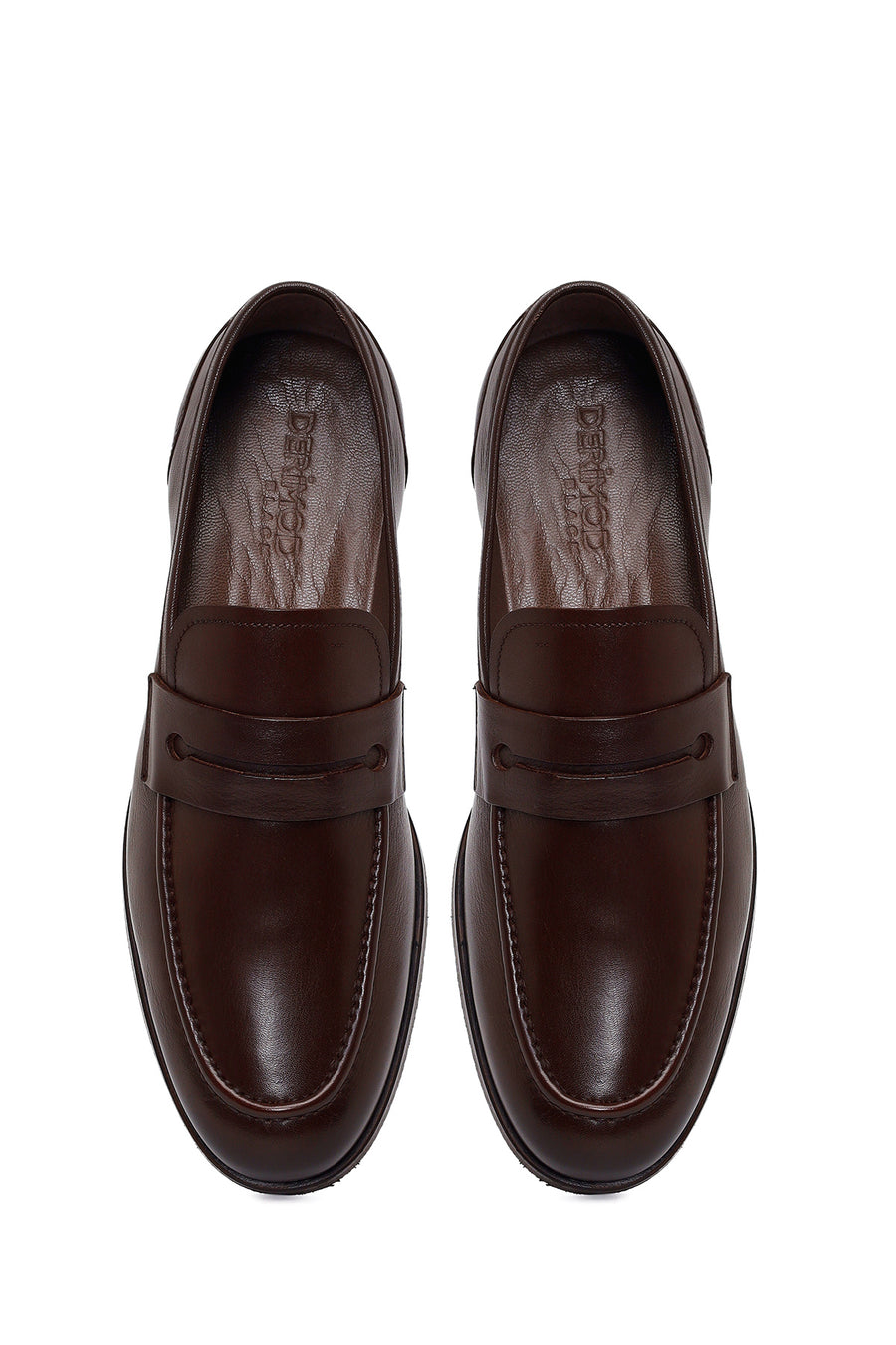Derimod Black Erkek Kahverengi Deri Klasik Loafer