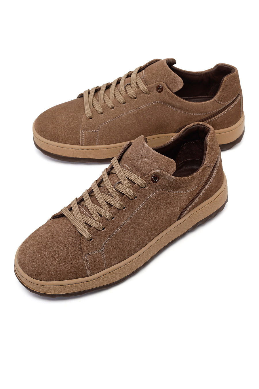 Male Mink Lace-up Thick-Soled Suede Leather Sneaker