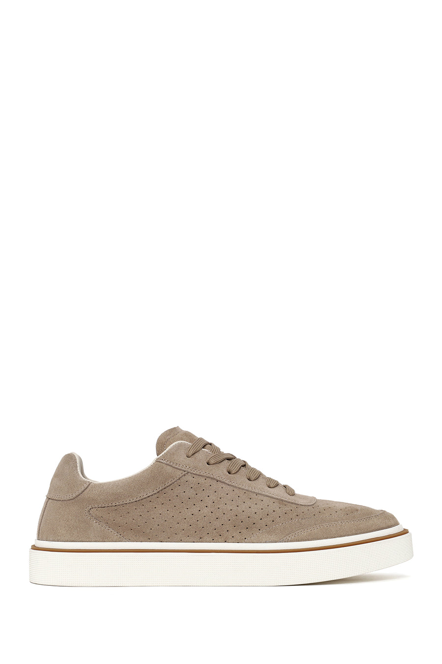 Erkek Bej Bağcıklı Süet Deri Sneaker 26SFD611610 | Derimod