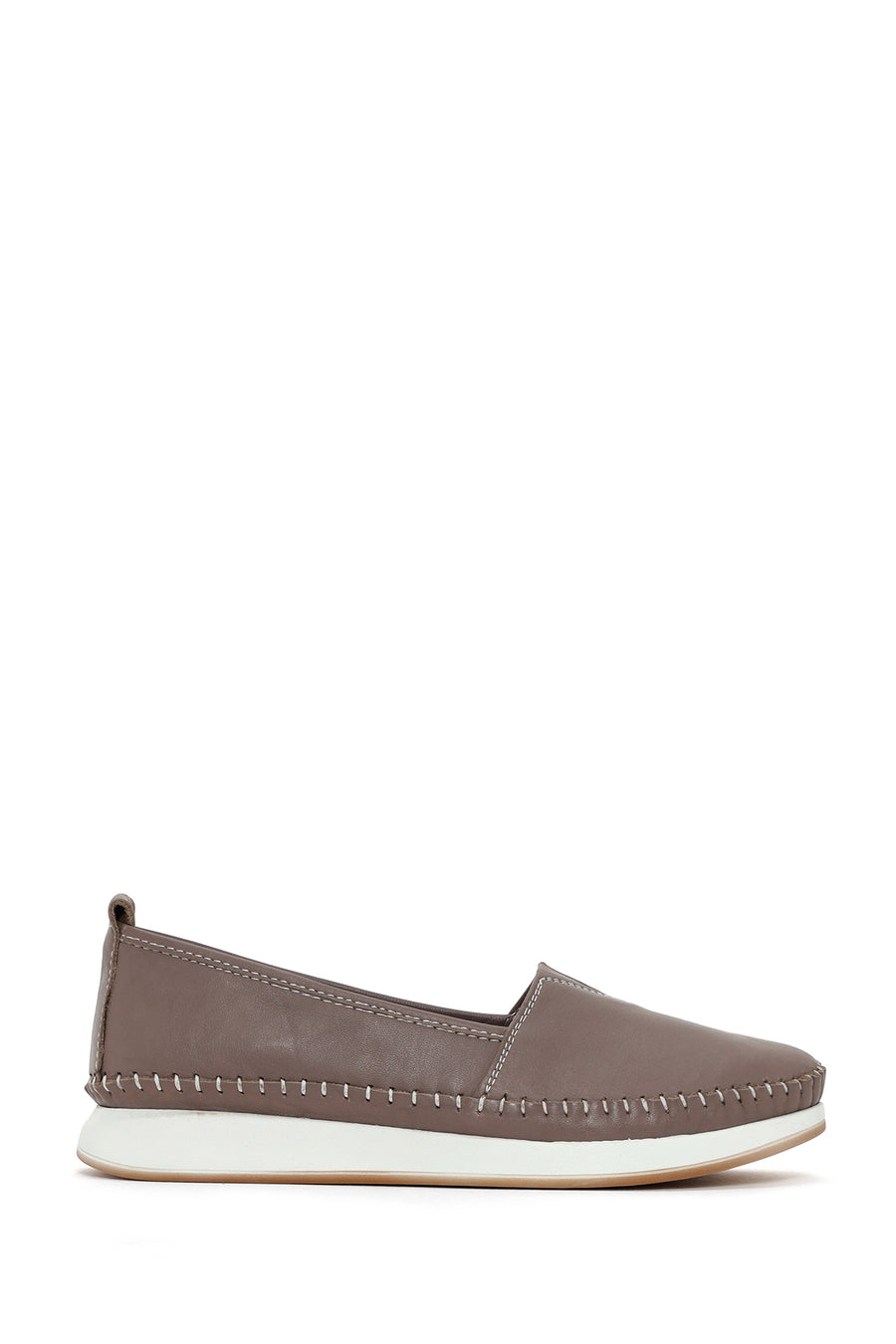 Kadın Vizon Kalın Tabanlı Deri Comfort Loafer 25SFD332518 | Derimod