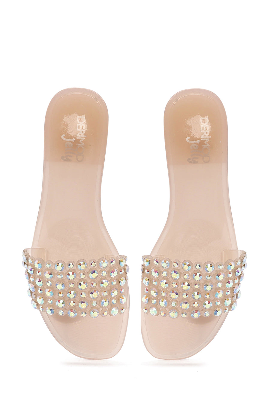 Women's Beige Stone Jelly Slippers