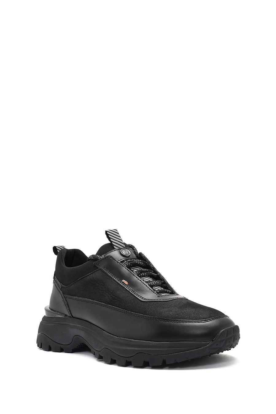 Erkek Siyah Bağcıklı Nubuk Deri Sneaker