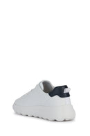 Geox Men's White Spherica Ec4.1 Lace-Up Leather Sports Sneaker | Derimod