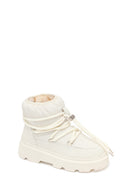 Woman Cream Lace-Up Thick-Soled Boots | Derimod