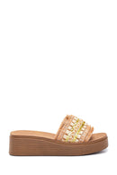 Women's Tan Thick Soled Slippers | Derimod
